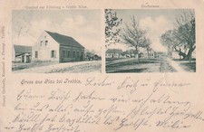 AK Gruss aus Glau bei Trebbin, Gasthof und Dorfstrasse