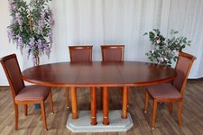 Nr.1438d Form Exclusiv-Poesie Esstisch mit 5 Stühlen Kirschbaum Vollholz