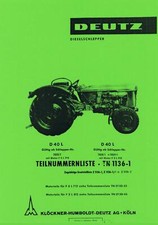 Ersatzteilkatalog deutz d40 - deutz,