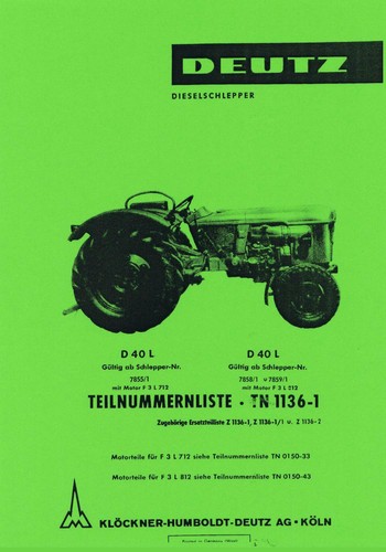 Ersatzteilkatalog deutz d40 - ersatzteilkatalog,