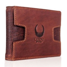 HANDGEFERTIGT Geldbörse Herren Leder Geldbeutel Geldklammer Slim Wallet RFID 