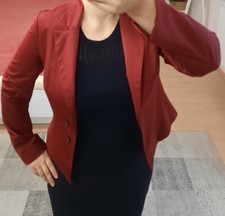 Olsen Damen Blazer Bolero satiniert Gr XS 34 36, Dunkel Rot Bordeaux neuwertig 