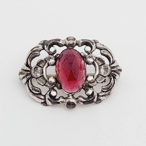 835 silber brosche rot - 835,
