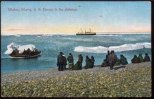 Yupik Menschen am Strand, Wal