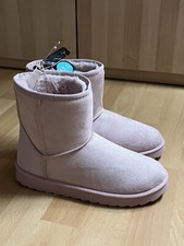 Neu trendy Schlupfstiefel Boots Stiefel 39 Stiefeletten Velours Rosa Altrosa top