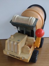 Vintage Fisher-Price großer Kipper Muldenkipper Zementmischer Bagger Spielzeug 70er Jahre