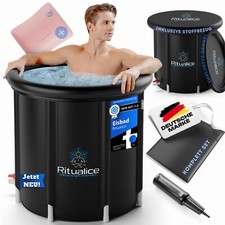 Ritualice® Eisbad (80 cm Ø) XL - TESTSIEGER - Eistonne Komplettset (BENUTZT)