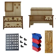 Werkbank Wichtelmöbel Garten 4-12cm Berufe Holz Möbel rustikal Wichtel PBN