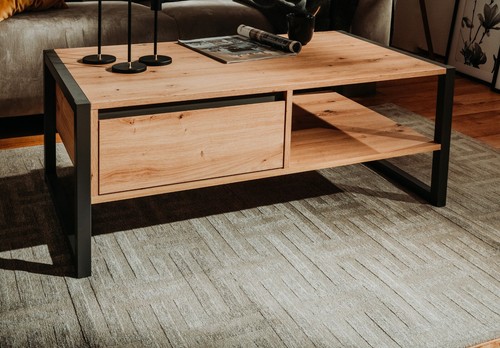 Couchtisch eiche und schwarz - eiche,