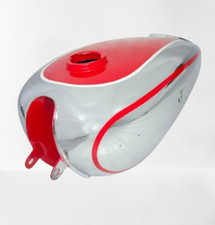 PASSEND FÜR Horex Regina Benzin Kraftstofftank Stahl Chrom & Rot Kleine Ausfü...