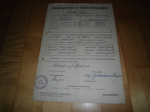 Altes schulzeugnis dokument - altes, dokument-