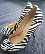 Zebra high heels - zebra,