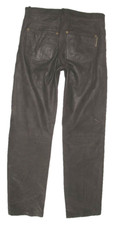" HARD LEATHER STUFF " Lederjeans / Nubuk- Lederhose in dkl.- braun  W31"/ L32"