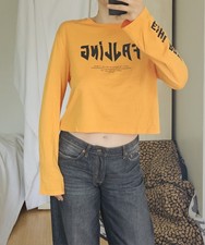 H&M Langarm Top T-Shirt Orange