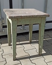 Alter Holzhocker Vollholz Werkstatt Hocker - Waschküchenhocker Shabby