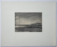 Zeichnung Federzeichnung Küste Landschaft Eva Simmat Norddeutsch Signiert 1967