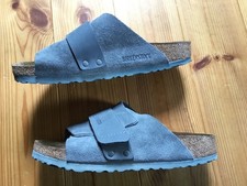 Birkenstock Kyoto 38 schmal kaum getragen Nubukleder Veloursleder Basalt Grey