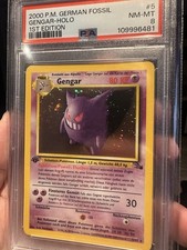 Pokemon Karte Gengar 1. Edition Fossil - Deutsch Holo PSA 8