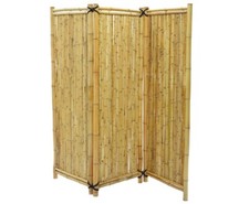 Paravent aus natur Bambusrohre 3teilig mit 180 x 180cm "ZenMa" zur optischen Auf