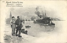 Künstler Ak Cassiers, Red Star Line, Dampfschiff, Schlepper, Hafen... - 10886626