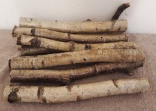 Birkenstamm Deko, 10 Stück, 35 cm lang, 2,5-4 cm Durchmesser, Birkenholz basteln