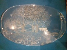 Walther Glas Stollenplatte Weihnachtsteller  Gebäckteller Motiv Wald, Motiv Baum