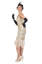 Charleston 20er-Jahre Kleid weiß gold Kostüm Damen Karneval Fastnacht