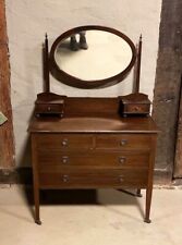 Frisierkommode / Schminktisch, Intarsien, Mahagoni oder Nussbaum, England 1900