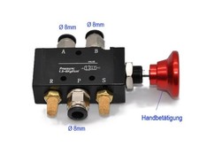 5/2 Wege Druckluftventil mit Hand Betätigung Pneumatik Druckluft Ventil manuell