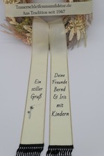 Trauerschleife Kranzschleife Grabschleife Beerdigung Trauerband, Kundentext