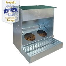 Vogel Futterautomat für Sittiche verzinkt - 2 Fressstellen - Klappdeckel -Gitter