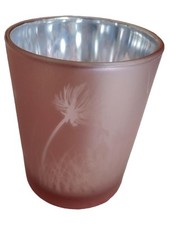 Depot Windlicht Teelichthalter Glas Rosa Modern Florales Muster 12cm