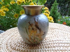 Messing-Vase Emaille-Arbeit