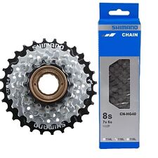 Shimano 6 Fach Fahrrad Verschleiß Set mit Schraubkranz MF-TZ510-6 + HG40 Kette