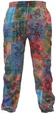 Herren Batik Patchwork Bunt Hippie Baumwolle Funky Bedruckt Cargohose