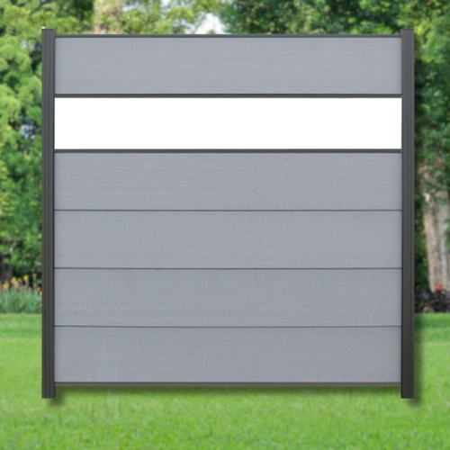 Wpc zaun komplettset - xl, grau