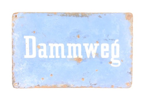 Altes schild dammweg - altes,