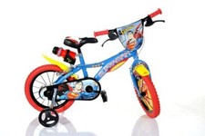 Dino Superman Kinderfahrrad 16 Zoll Laufrad Fahrrad Single Speed - Blau Rot