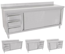 Schiebetürenschrank Arbeitsschrank Gastronomie Edelstahl Arbeitstisch Beeketal