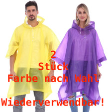 2x Regencape Regenponcho Regenjacke Regenschutz Regen Schutz Fahrrad blau