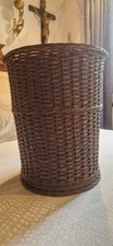Papierkorb,  alter,  kunstvoll geflochtener Weidenkorb, etwa 1950iger Jahre