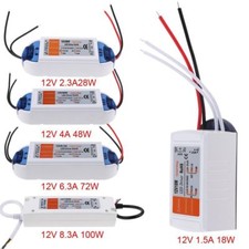 DC 12V LED Trafo Transformator Netzadapter Netzteil Treiber DE 18/28/48/72/100W