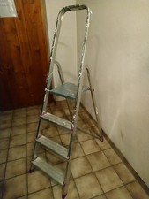 KRAUSE 4-Stufen-Stehleiter CORDA, Alu silber, H150 B42-30cm, 150kg, FARBFLECKEN!