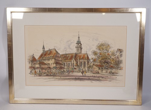 Große kolorierte zeichnung - große,