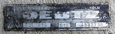 Deutz D4005 Typ S1F  F3L 812 Typenschild Sammler Aluschild Klöckner-Humboldt