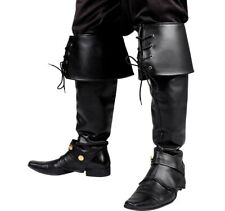 Weihnachtsmann Stiefelstulpen schwarz in Lederoptik 59 cm lang Kostüm-Zubehör