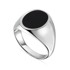 Ring silber Onyx Edelstahl