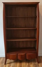 BÜCHERREGAL REGAL STANDREGAL BÜCHERSCHRANK 3 SCHÜBE MAHAGONI-HOLZ NUSSBAUMTON