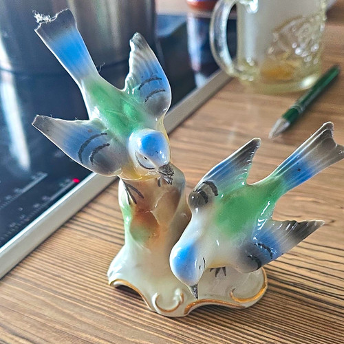 Porzellanfigur vogelpaar - porzellanfigur,
