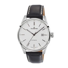 Dugena Herren-Armbanduhr 4461011 Milano, Automatik, Edelstahl, Lederarmband, 5 b